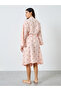 Teddy Print Pocket Detail Tie Robe - 4