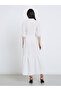 Elegant White Maxi Dress with 3/4 Sleeves - 5