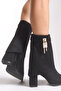 Women's Pointed Toe Short Boots 0012068 Black Suede - 4