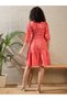 Polka Dot Print Ruched Detail Knee Length Dress - 3