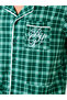 Pocket Embroidered Detail Checked Shirt and Shorts Pyjama Set - 3