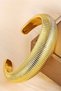 Special Series Thick Wicker Adjustable Plate Clamp Bracelet with Scratched Line Detail - 4
