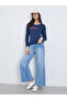 Navy Blue Long Sleeve Car Print Top - 2