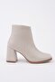 Di̇vi̇na Blunt Toe Thick Heeled Zippered Women's Boots - 2