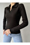 Black Polo Neck Ribbed Knitwear - 2