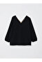 Lcwaikiki Classic Black V-Neck Solid Long Sleeve Women Blouse - 5