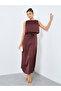 Sleeveless Gathered Detail Sheath Maxi Dress