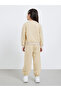 Girls Beige NYC Print Sweatshirt and Joggers Set - 5