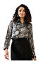 Snakeskin Print Buttoned Long Sleeve Shirt - 7