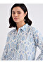 Women Blue Ikat Print Shirt - 3