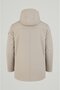 Men's Cream Cotton Polyester Blend Furry Detachable Hooded Coat & Jacket - 5
