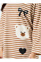 Striped Bear Print Long Sleeve Nightdress - 3