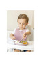 Pink 3-Piece Silicone Dinnerware Set - Bib + Teething Spoon + Vacuum Plate - 2