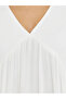 Bell Sleeve V Neck Gathered Blouse - 3