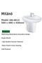 Milano Wall Hung Wash Basin | Elegant White Ceramic | Space-Saving Design | 5-Year Warranty - 3