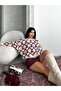 Women's Burgundy Heart Pattern Crochet Knitwear Sweater - 3