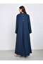 Navy Button Detail Jalabiya with Box Pleat - 5
