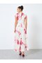 All-Over Print V-Neck A-Line Maxi Dress - 5
