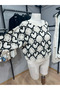 Women's Burgundy Heart Pattern Crochet Knitwear Sweater - 3
