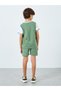 Boys Green Contrast Tipping Ribbed T-Shirt and Shorts Set - 6