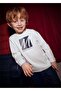 Boy's Printed Long Sleeve T-Shirt Ekru 4086