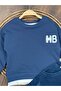 Denim Pants Double-Sided Hat Hb Embroidered Sweatshirt 3-Piece Baby Boy/Child Set - 5