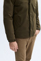 Men's Khaki Stand Collar Coat - 5