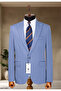 Blue Italian Style Slim Fit Men's Classic Blazer Jacket - 2
