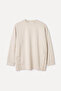 Women's Stone Color Modal Blend Loose Fit Buttoned Sweatshirt