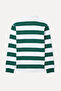 Men's Navy Blue Striped Polo Neck Sweatshirt - 6