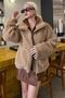 Milk Coffee Pocketed Women's Plush Coat Sh320 - 6