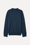 Men's Brick Color Zippered Polo Collar Knit Sweater - 5