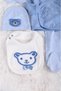 Hospital Released Organic Fabric 100% Cotton Bear Embroidered Set of 5 Gift Baby Girl and Boy Set - 4