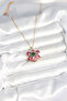 Pink Flower Model Women's Necklace with 316L Steel Chain - 2