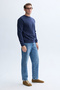 Men's Brick Red Crew Neck Sweater - 3