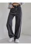 Women's Smoked Lycra Super Waist Loose Jeans. Wide Leg New-2 - 3