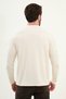 Striped Slim Fit Pocket Detail Long Sleeve Cotton Men's T-Shirt Ecru - 36867.25K - 3