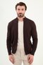 Plain Slim Fit Half Turtleneck Men's Knitwear Cardigan Coffee - 11242.25K - 4
