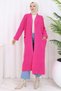 Shawl Collar Pocketed Knitwear Cardigan Fuchsia Hm2243