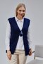 Women's Middle-Aged and Older V-Neck Pocketed Glitter Knitted Wool Mother's Knitwear Vest - 9