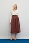 Pleated Midi Skirt - Brown
