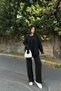 Flowing Detail Crew Neck Oversized Knit Top-Bottom Set AW25AU0020 - 3