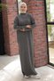 Ribbed Half Zip Knitwear Dress Smoked Hm2520 - 5
