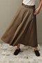 Fishbone Belted Skirt Brown - 6