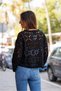 Black Color Cover Detailed Knitted Crochet Cardigan - 4