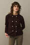 Double Button Crop Cardigan Plum - 4