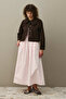 Round Neck Denim Jacket Brown