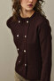 Double Button Crop Cardigan Plum - 5