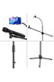SJ-09 Music Instrument Professional Adjustable Angle Floor Tripod Microphone Stand with Universal Ro - 3