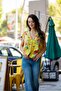 Green Color Buttoned Linen Vest - 6
